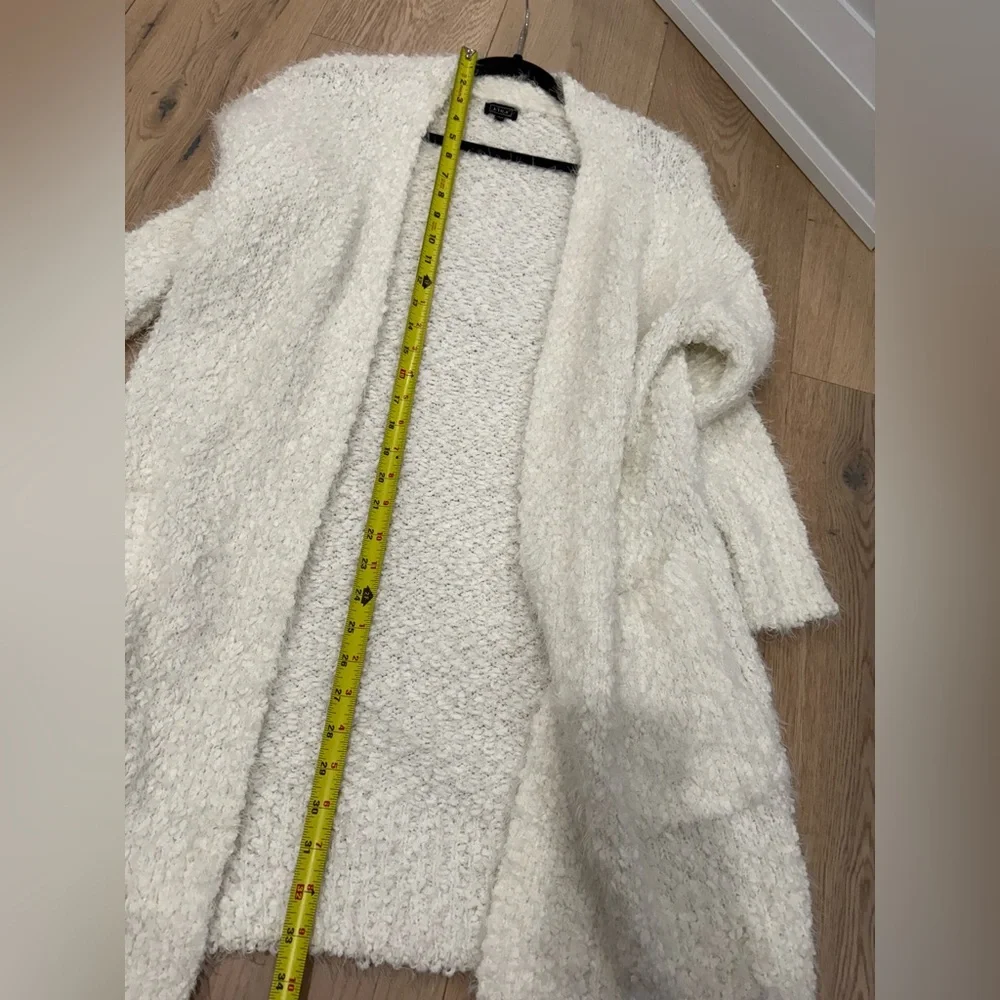 Lira Cozy White Open-Front Sweater size XS - Picture 4 of 5
